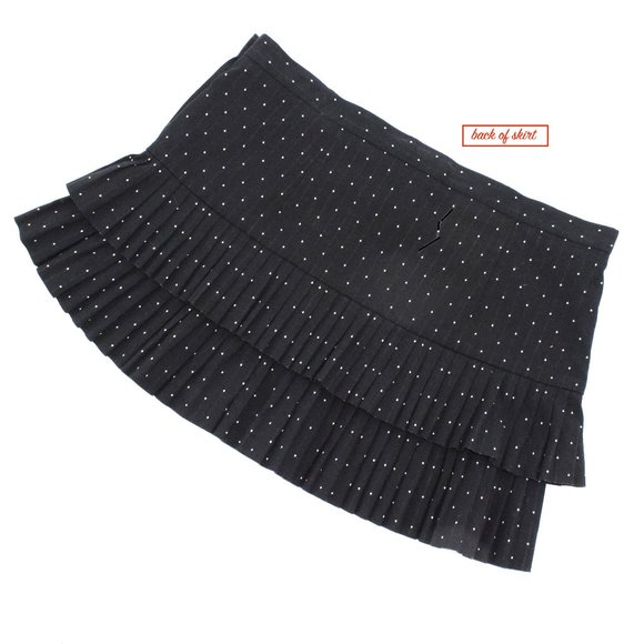 BCBG Max Azria Pleated Polka Dot Mini Skirt 2 - Picture 2 of 5